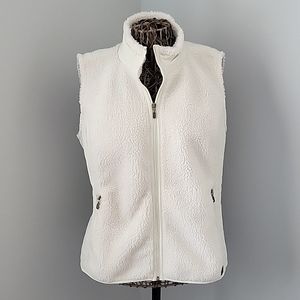 Ruff Hewen fake fur 2 pocket vest women's size XL - gently loved